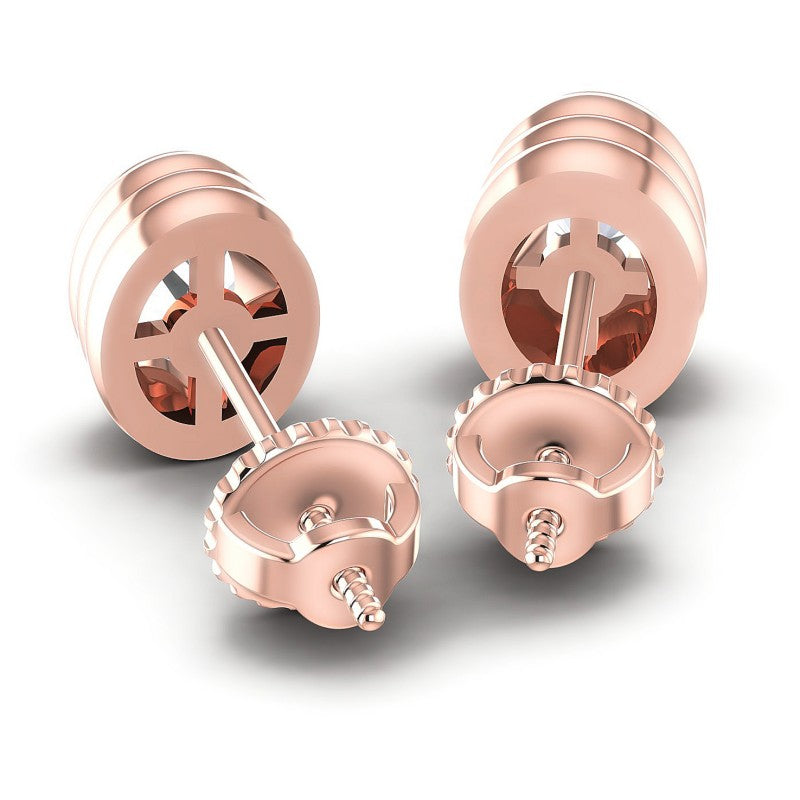 Oval Diamonds 1.00CT Stud Earrings in 18KT Rose Gold