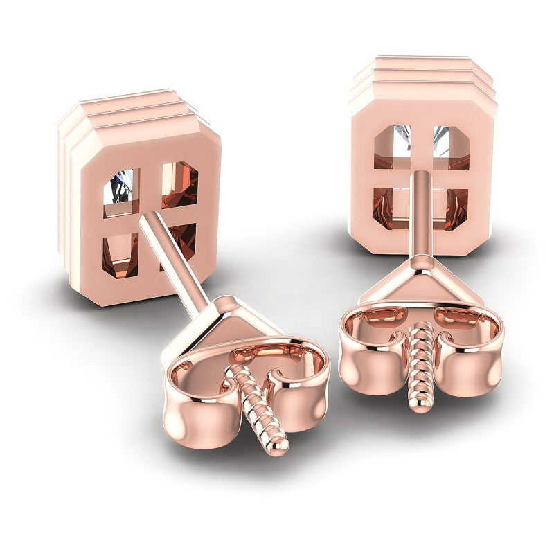 Radiant Diamonds 1.00CT Stud Earrings in 18KT Rose Gold