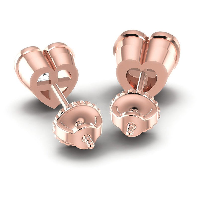 Heart Diamonds 1.00CT Stud Earrings in 18KT Rose Gold