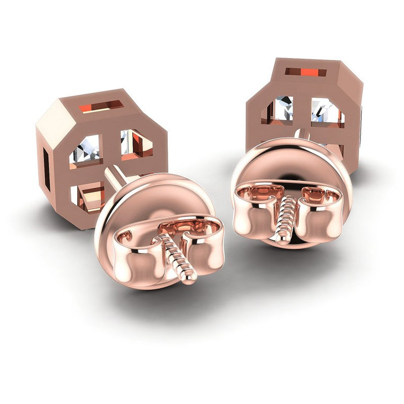 Emerald Diamonds 0.25CT Stud Earrings in 18KT Rose Gold