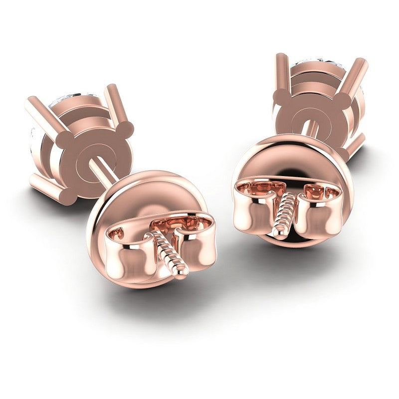 Round Diamonds 0.25CT Stud Earrings in 18KT Rose Gold