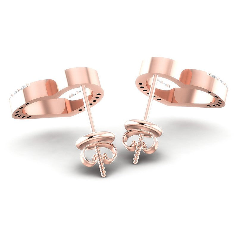 Round Diamonds 0.40CT Heart Earring in 18KT Rose Gold