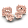 Princess and Round Diamonds 0.65CT Designer Studs Earring in 18KT Rose Gold