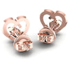 Round Diamonds 0.30CT Heart Earring in 18KT Rose Gold