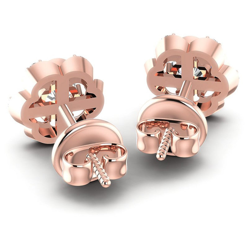 Round Diamonds 0.60CT Designer Studs Earring in 18KT Rose Gold