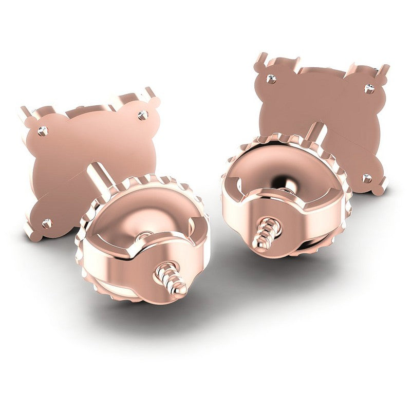 Round Diamonds 1.10CT Designer Studs Earring in 18KT Rose Gold