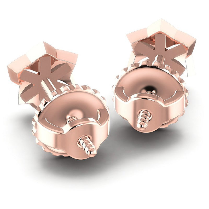 Round Diamonds 1.30CT Designer Studs Earring in 18KT Rose Gold