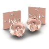 Princess and Round Diamonds 0.80CT Designer Studs Earring in 18KT Rose Gold