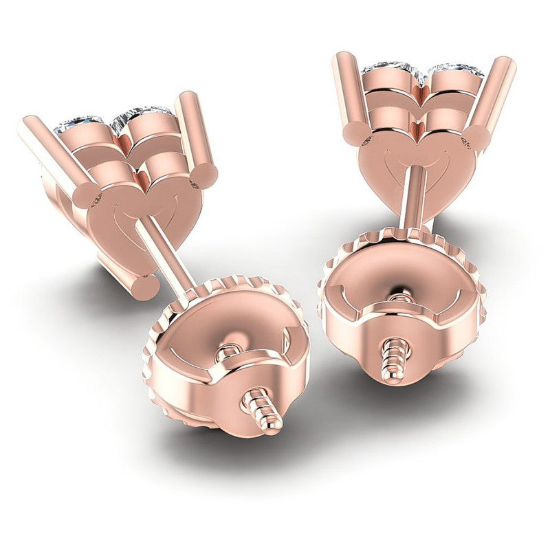 Heart Diamonds 1.00CT Stud Earrings in 18KT Rose Gold