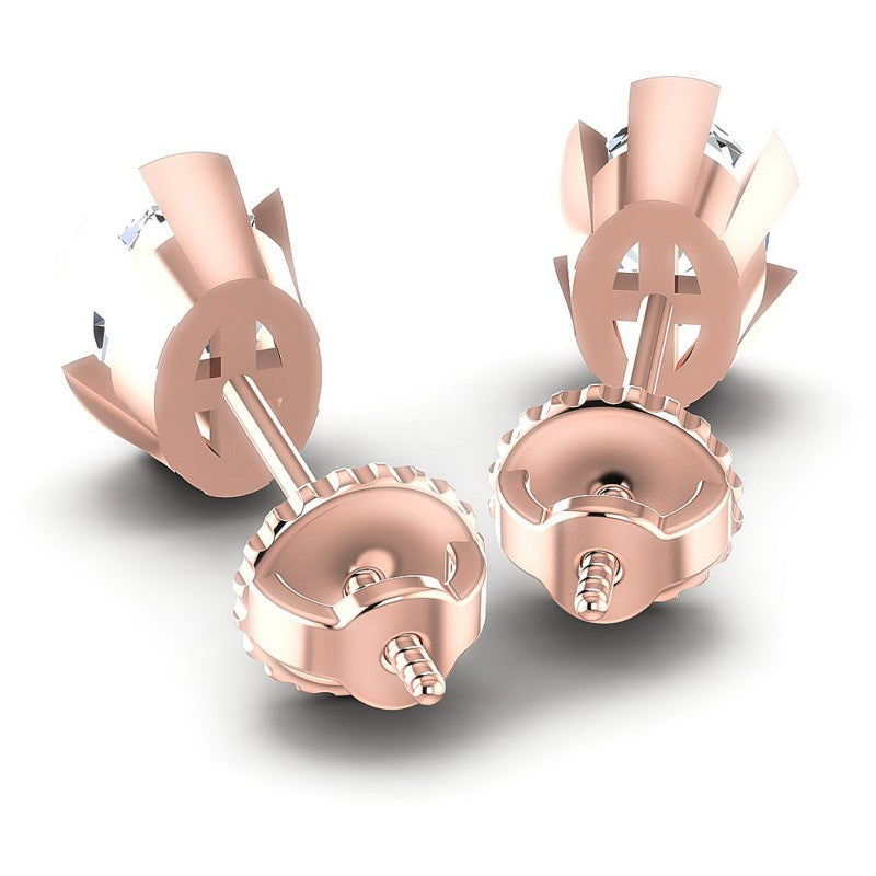 Oval Diamonds 1.00CT Stud Earrings in 18KT Rose Gold