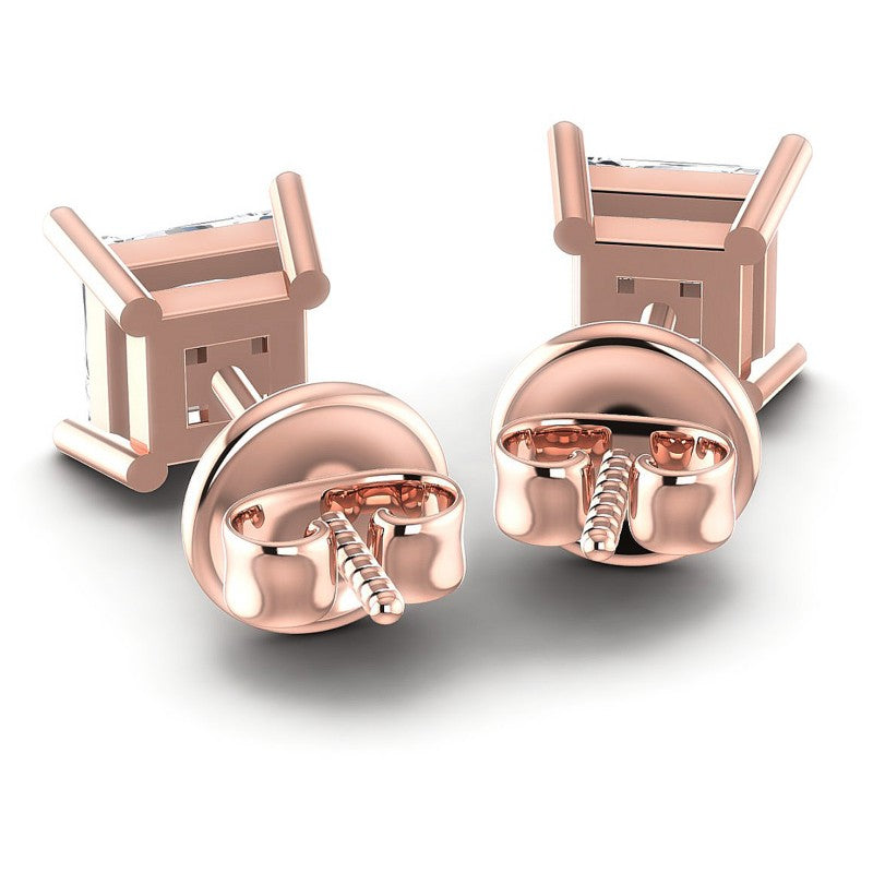 Princess Diamonds 0.25CT Stud Earrings in 18KT Rose Gold