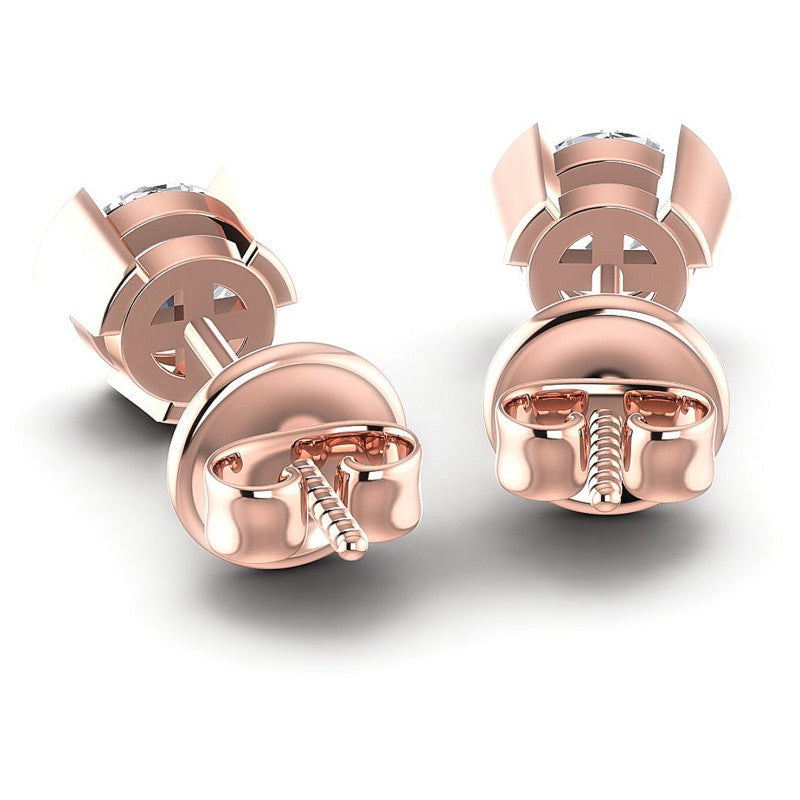Round Diamonds 0.25CT Stud Earrings in 18KT Rose Gold