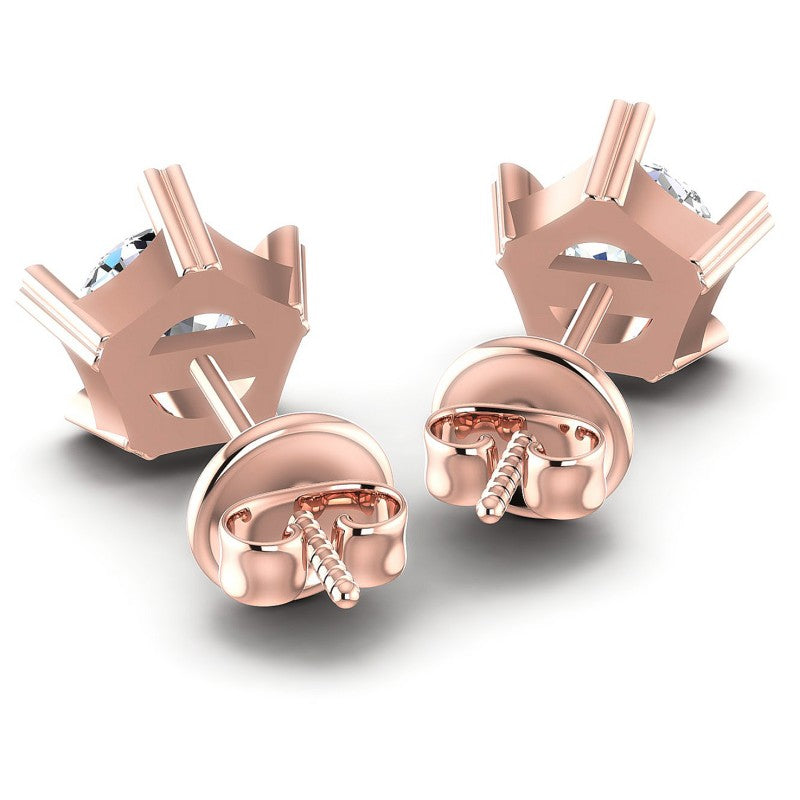 Round Diamonds 0.25CT Stud Earrings in 18KT Rose Gold