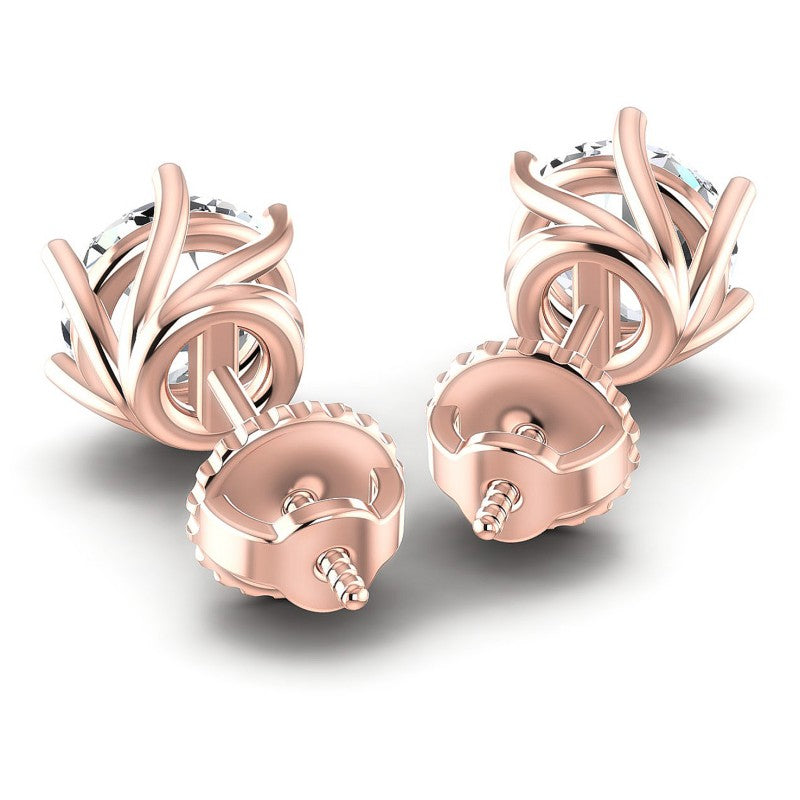 Round Diamonds 0.25CT Stud Earrings in 18KT Rose Gold
