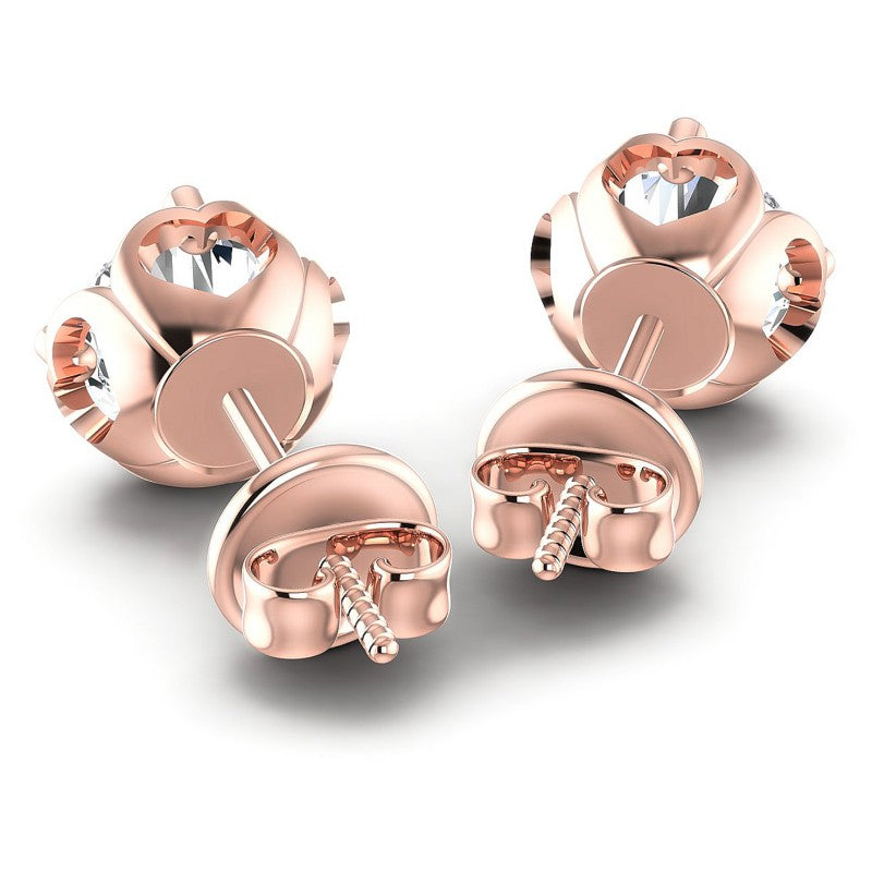 Round Diamonds 0.25CT Stud Earrings in 18KT Rose Gold