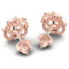 Round Diamonds 0.95CT Designer Studs Earring in 18KT Rose Gold