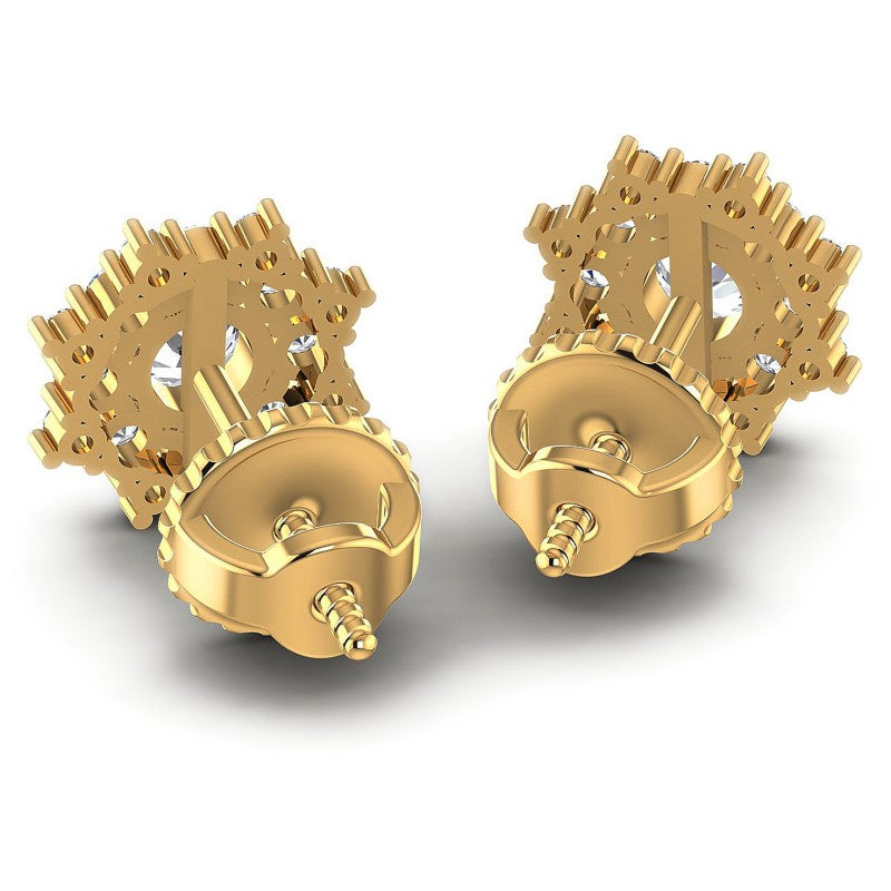 Round Diamonds 0.85CT Designer Studs Earring in 14KT Rose Gold