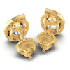Round and Oval Diamonds 1.30CT Designer Studs Earring in 14KT Rose Gold