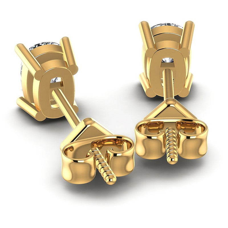 Cushion Diamonds 1.00CT Stud Earrings in 14KT Rose Gold