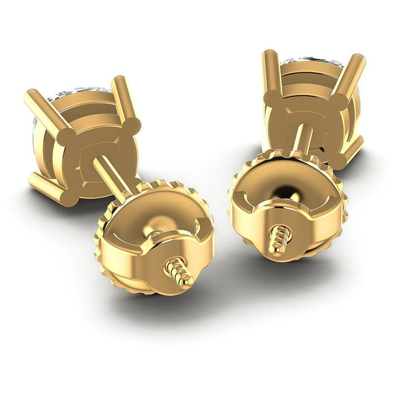 Cushion Diamonds 1.00CT Stud Earrings in 14KT Rose Gold