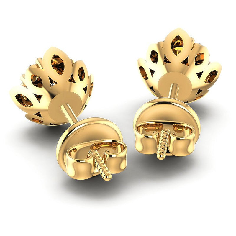 Round Diamonds 1.20CT Designer Studs Earring in 14KT Rose Gold