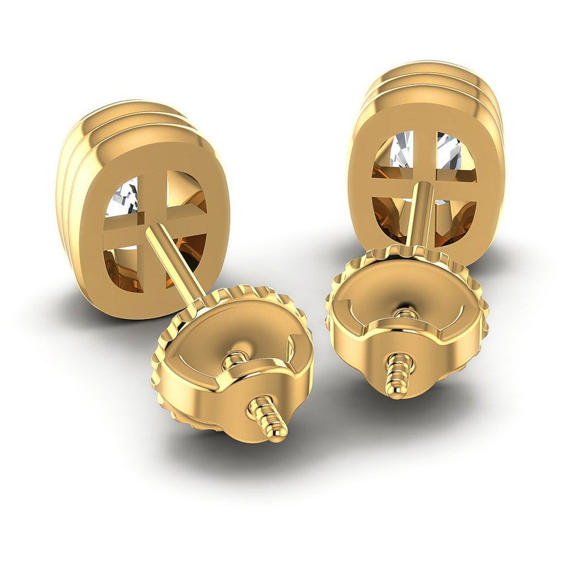 Cushion Diamonds 1.00CT Stud Earrings in 14KT Rose Gold