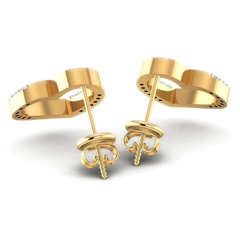 Round Diamonds 0.40CT Heart Earring in 14KT Rose Gold
