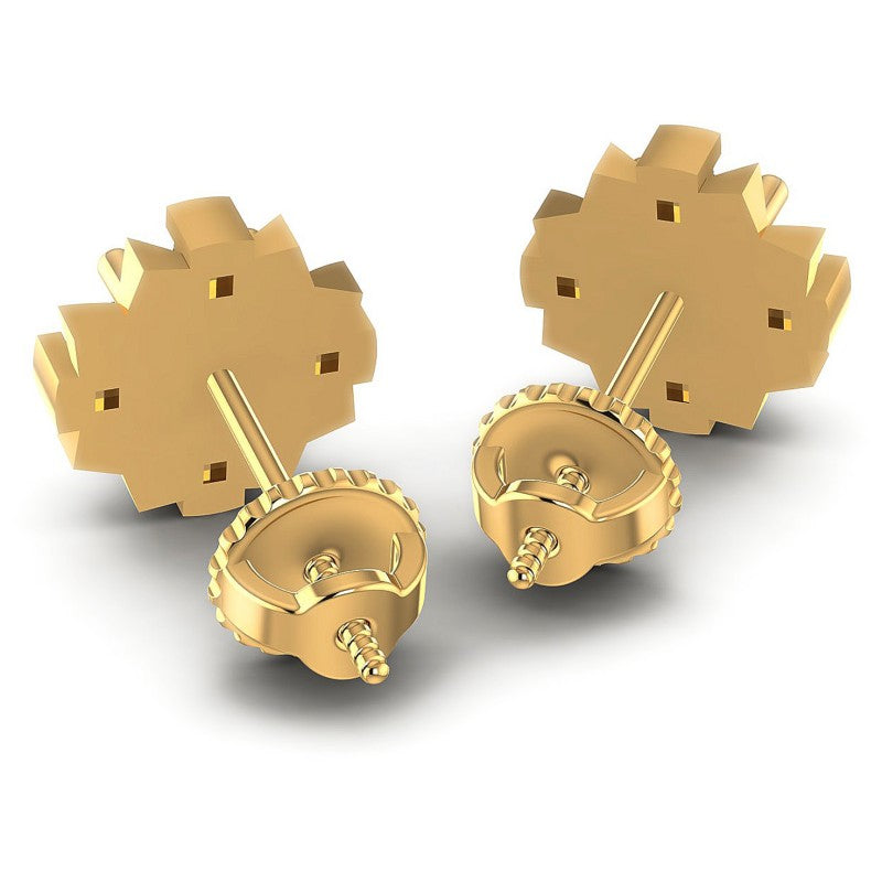 Princess and Round Diamonds 0.45CT Designer Studs Earring in 14KT Rose Gold