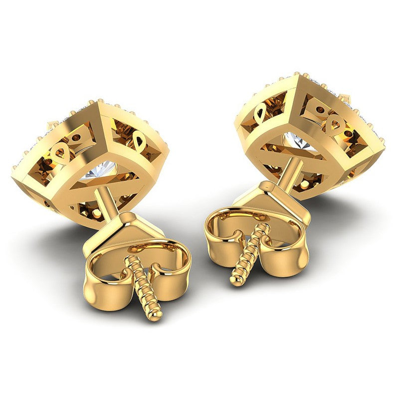 Round Diamonds 1.30CT Designer Studs Earring in 14KT Rose Gold