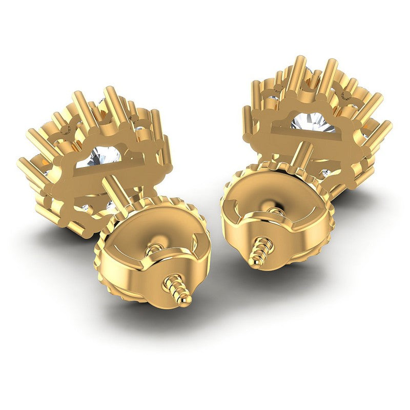 Round Diamonds 0.55CT Designer Studs Earring in 14KT Rose Gold