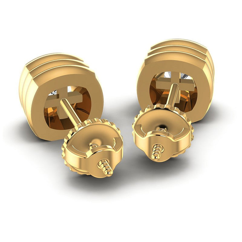 Cushion Diamonds 1.00CT Stud Earrings in 14KT Rose Gold