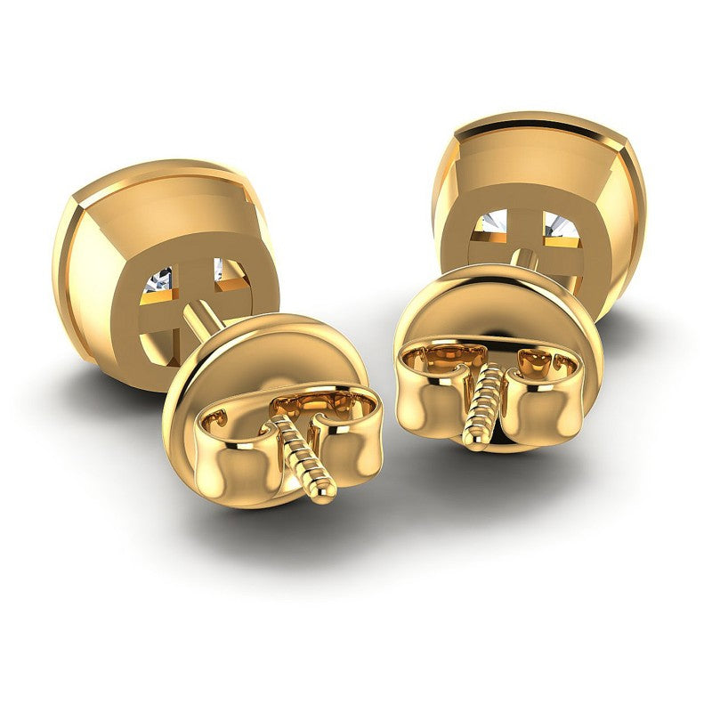 Cushion Diamonds 1.00CT Stud Earrings in 14KT Rose Gold