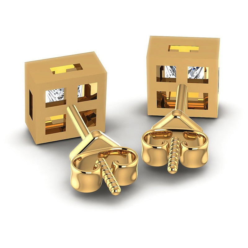 Princess Diamonds 0.25CT Stud Earrings in 14KT Rose Gold