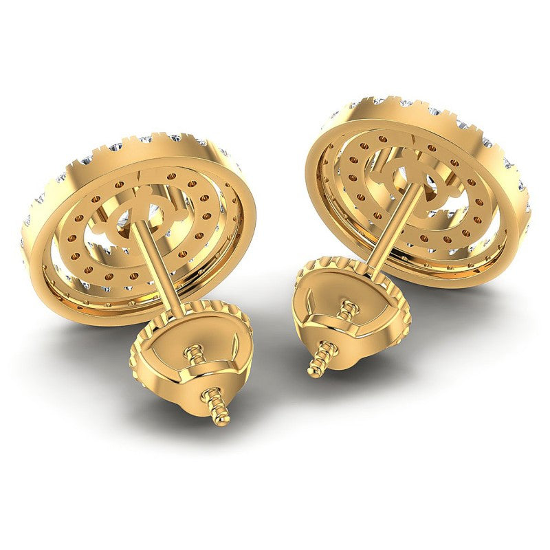 Round Diamonds 1.15CT Designer Studs Earring in 14KT Rose Gold