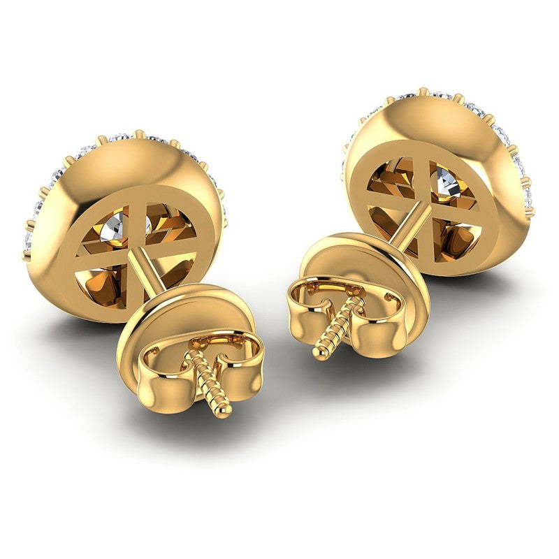 Round Diamonds 0.45CT Designer Studs Earring in 14KT Rose Gold