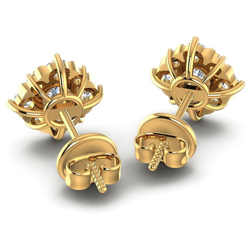 Round Diamonds 0.85CT Designer Studs Earring in 14KT Rose Gold