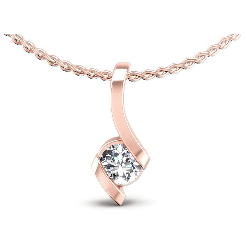 Round Diamonds 0.35CT Solitaire Pendant in 18KT White Gold