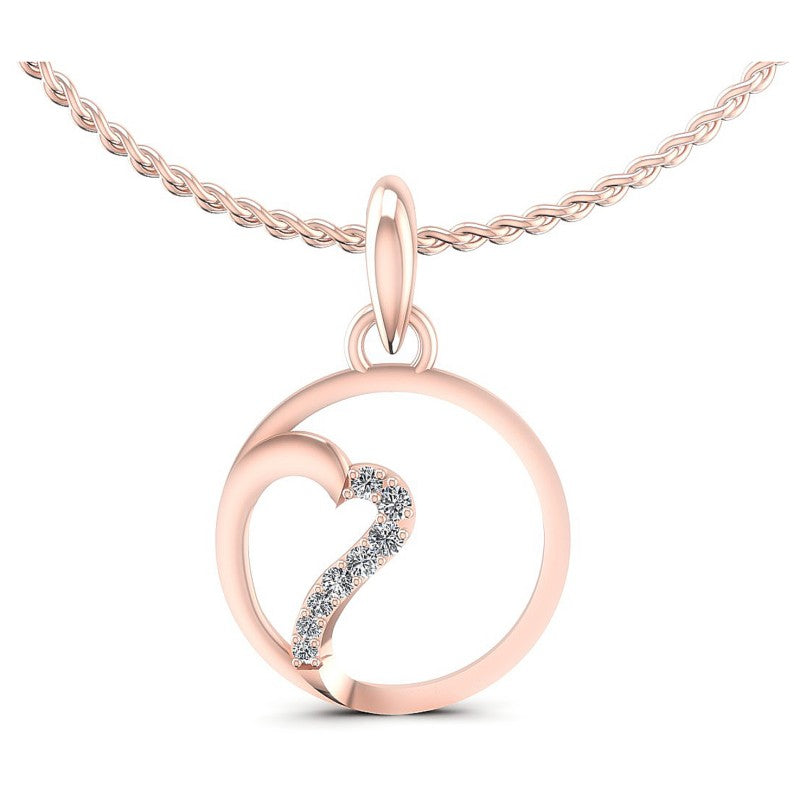 Round Diamonds 0.15CT Heart Pendant in 18KT White Gold