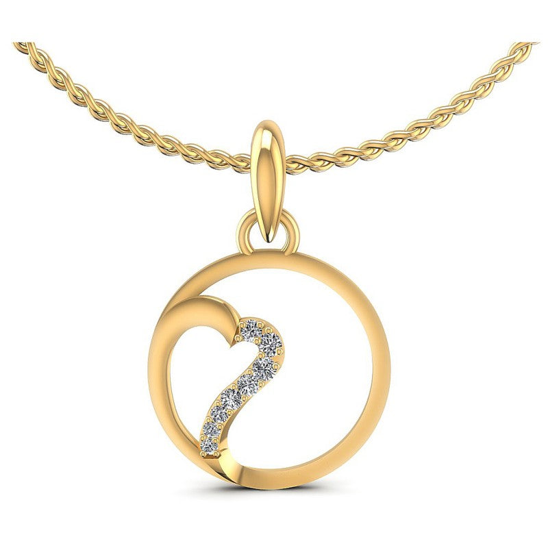 Round Diamonds 0.15CT Heart Pendant in 14KT White Gold