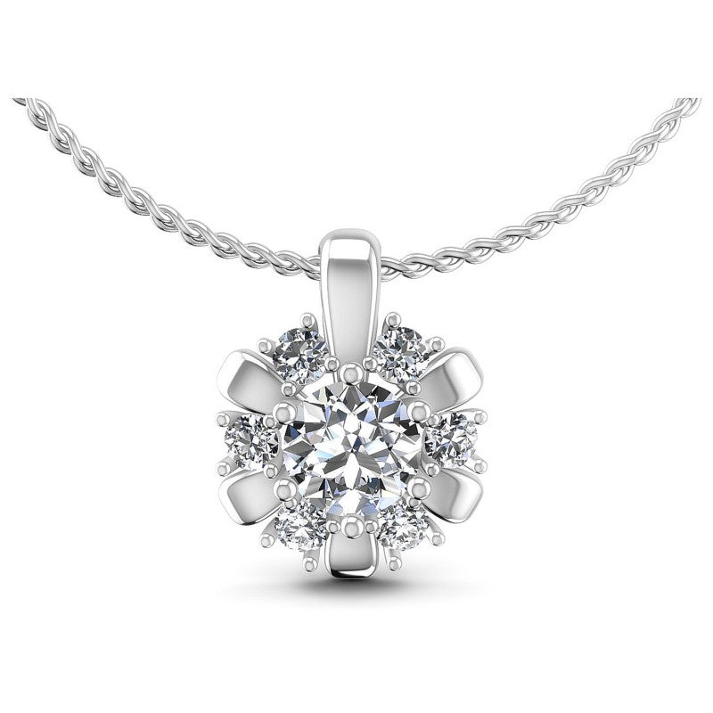 Round Diamonds 1.15CT Fashion Pendant in 14KT White Gold