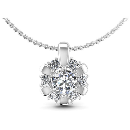 Round Diamonds 1.15CT Fashion Pendant in 14KT White Gold