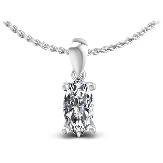 Marquise Diamonds 0.35CT Solitaire Pendant in 14KT White Gold
