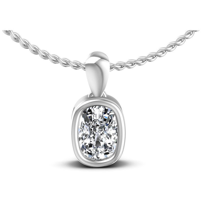 Cushion Diamonds 0.35CT Solitaire Pendant in 14KT White Gold