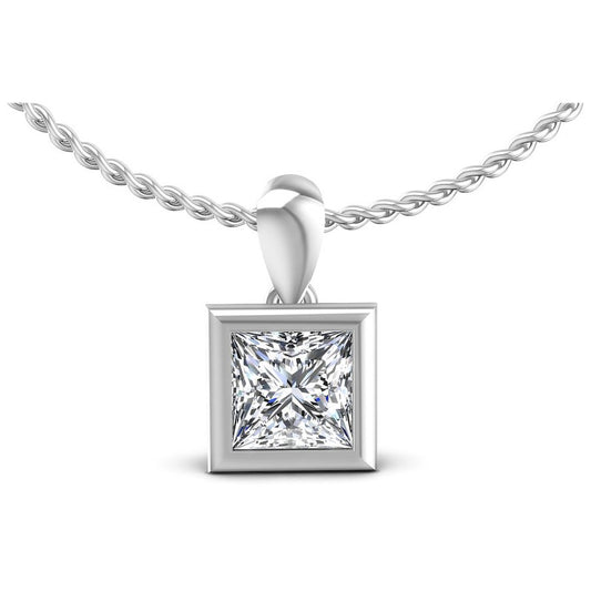 Princess Diamonds 0.35CT Solitaire Pendant in 14KT White Gold