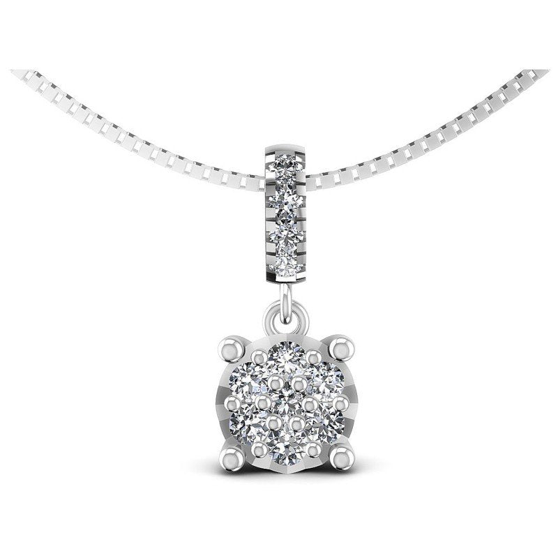Round Diamonds 0.20CT Fashion Pendant in 14KT White Gold