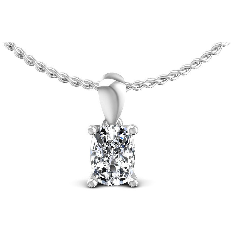 Cushion Diamonds 0.35CT Solitaire Pendant in 14KT White Gold