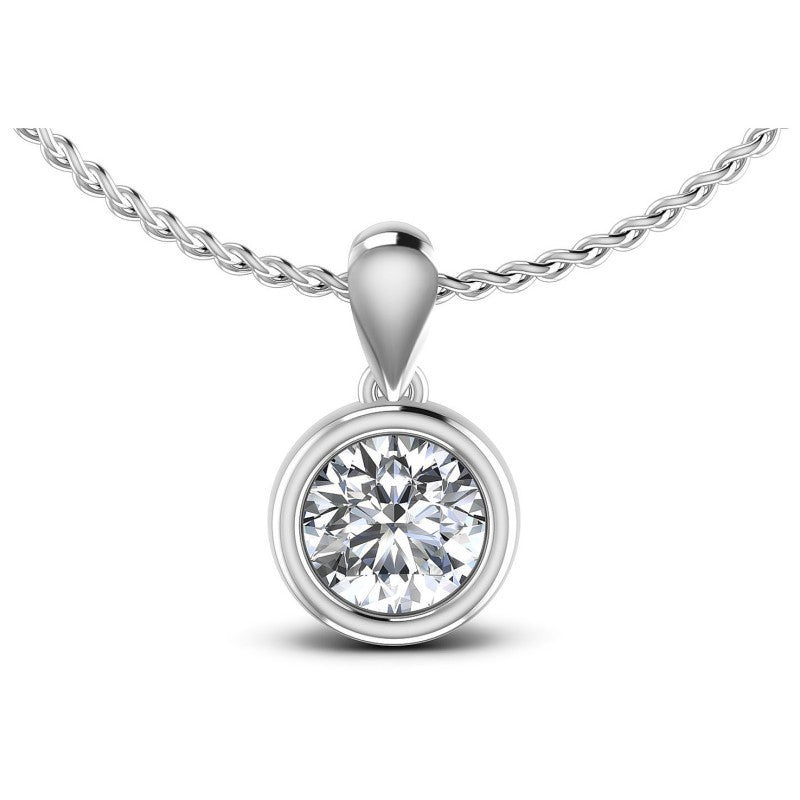 Round Diamonds 0.35CT Solitaire Pendant in 14KT White Gold