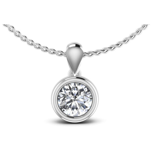 Round Diamonds 0.35CT Solitaire Pendant in 14KT White Gold
