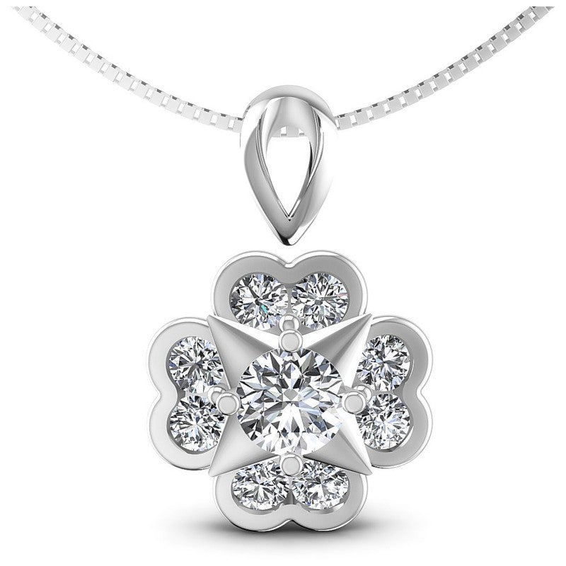Round Diamonds 1.05CT Fashion Pendant in 14KT White Gold