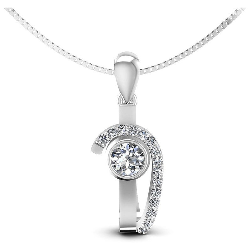 Round Diamonds 0.40CT Fashion Pendant in 14KT White Gold